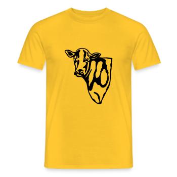 Kuh Cow - Men's T-Shirt - yellow - Front - AI Model Male 178 dark (178cm)