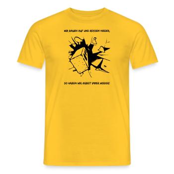 Chantier de construction amusant - T-shirt homme - jaune - Devant - AI Model Male 178 dark (178cm)