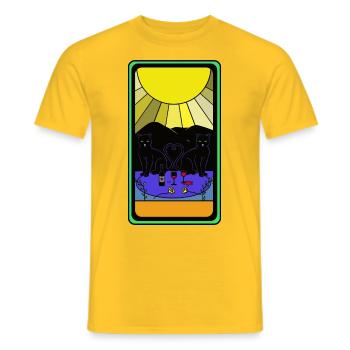 Tarot Katzen Katzen Fantasy Magisch Fantasy - Männer T-Shirt - Gelb - Vorne - AI Model Male 178 dark (178cm)
