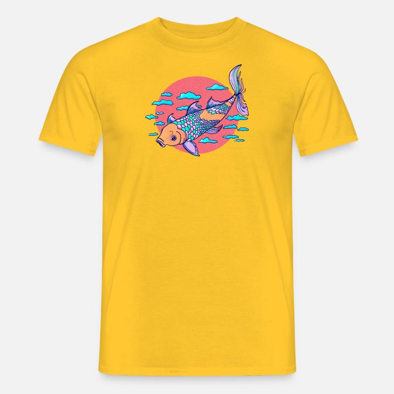 Bunter Koi - Männer T-Shirt - Gelb