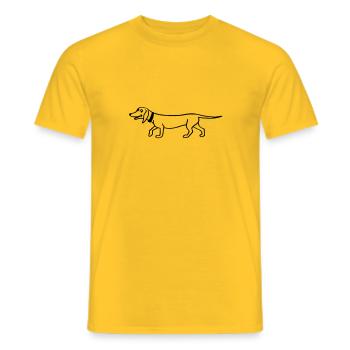 Dackel Teckel - Männer T-Shirt - Gelb - Vorne - AI Model Male 178 dark (178cm)