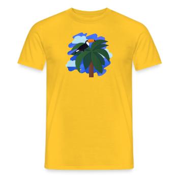 Toucan (palm tree, sky) - Men's T-Shirt - yellow - Front - AI Model Male 178 dark (178cm)