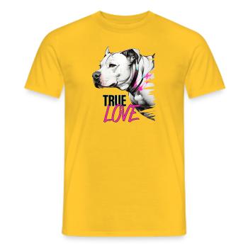 hunde liebe , hunde true love - Männer T-Shirt - Gelb - Vorne - AI Model Male 178 dark (178cm)