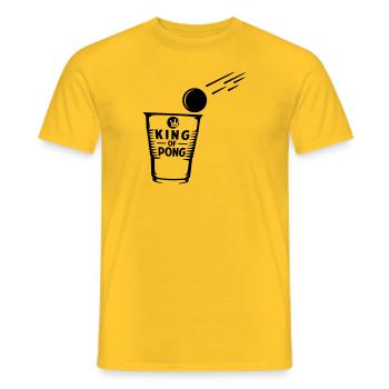 KING OF PONG MIT BECHER UND BALL - Männer T-Shirt - Gelb - Vorne - AI Model Male 178 dark (178cm)