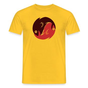 Ying Yang - Fische rot - Männer T-Shirt - Gelb - Vorne - AI Model Male 178 dark (178cm)