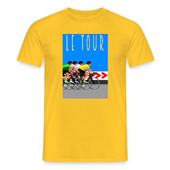 Le tour - T-shirt homme - jaune - Devant - AI Model Male 178 dark (178cm)