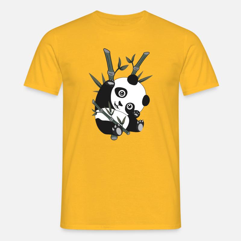 Panda - Bambus - Männer T-Shirt - Gelb