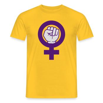Symbole féministe Droits des femmes Faust - T-shirt homme - jaune - Devant - AI Model Male 178 dark (178cm)
