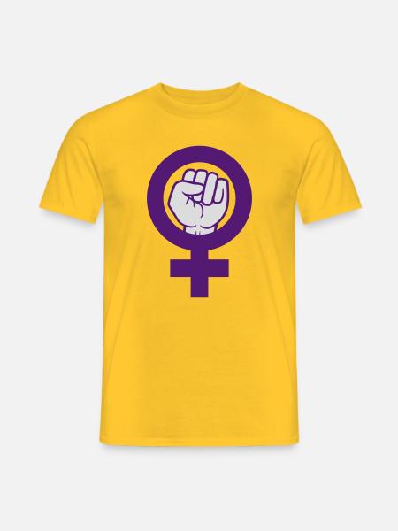 Feminist Symbol Frauenrechte Faust - Männer T-Shirt - Gelb