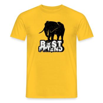 Meilleur ami de l’éléphant - T-shirt homme - jaune - Devant - AI Model Male 178 dark (178cm)
