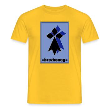 Brezhoneg - Men's T-Shirt - yellow - Front - AI Model Male 178 dark (178cm)