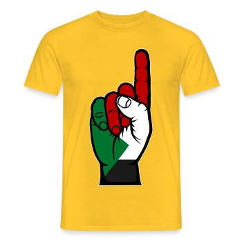 Sudan flag number 1 - Men's T-Shirt - yellow - Front - AI Model Male 178 dark (178cm)