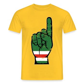 Tschetschenien Flagge Nummer 1 used - Männer T-Shirt - Gelb - Vorne - AI Model Male 178 dark (178cm)