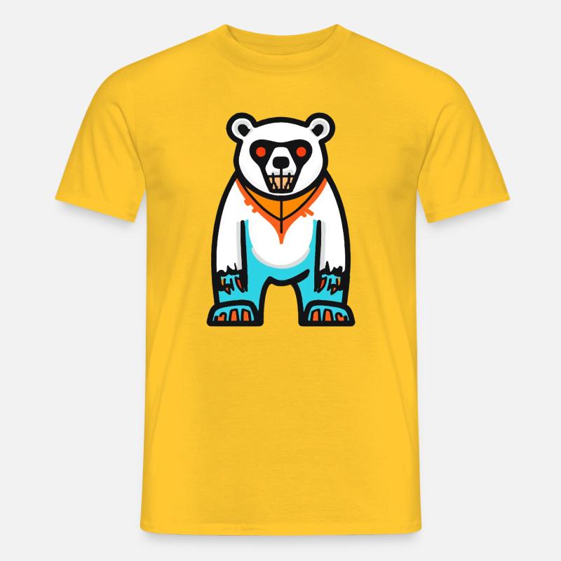 Eisbär Halloween Zombie - Männer T-Shirt - Gelb