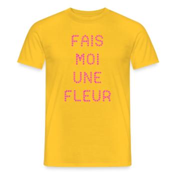 MACH MIR EINE BLUME! - Männer T-Shirt - Gelb - Vorne - AI Model Male 178 dark (178cm)