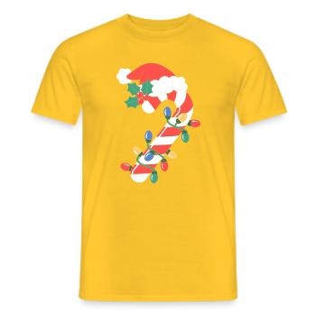 Zuckerstangen-Weihnachtsbeleuchtung - Männer T-Shirt - Gelb - Vorne - AI Model Male 178 dark (178cm)