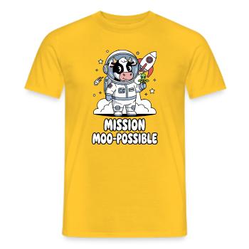 Mission Moo-possible Space Cow Design - T-shirt homme - jaune - Devant - AI Model Male 178 dark (178cm)