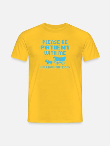 Vänta Snälla Jag Kommer från 1900-talet - Mænd T-shirt - gul