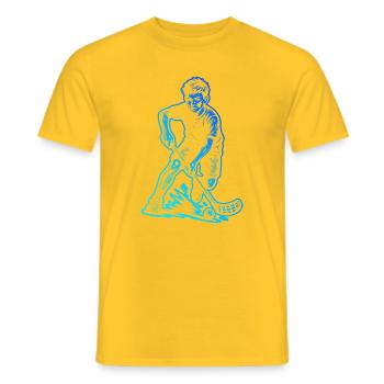 Great floorball gift for floorball - Men's T-Shirt - yellow - Front - AI Model Male 178 dark (178cm)