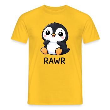 Süßer Pinguin Cartoon mit Seerose Lachen Freude - Männer T-Shirt - Gelb - Vorne - AI Model Male 178 dark (178cm)