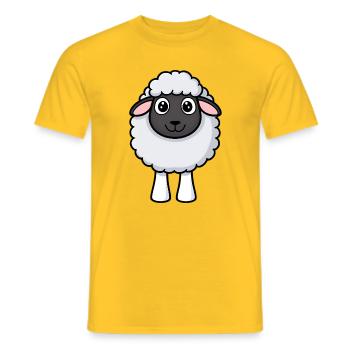 Shaggy Sheep Cuddle Design - Men's T-Shirt - yellow - Front - AI Model Male 178 dark (178cm)
