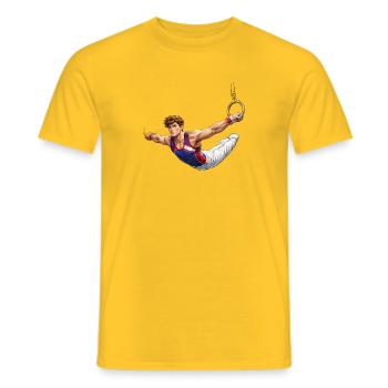 Turner am Ring Iron Cross Illustration - Männer T-Shirt - Gelb - Vorne - AI Model Male 178 dark (178cm)