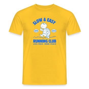 Slow & Easy Running Club - Men's T-Shirt - yellow - Front - AI Model Male 178 dark (178cm)