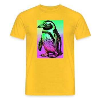 pingouin - T-shirt homme - jaune - Devant - AI Model Male 178 dark (178cm)