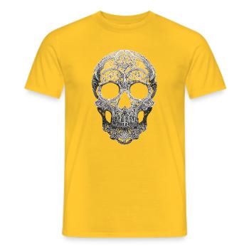 Mandala Totenkopf Ornament - Männer T-Shirt - Gelb - Vorne - AI Model Male 178 dark (178cm)