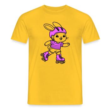 Rollschuhmädchen - Männer T-Shirt - Gelb - Vorne - AI Model Male 178 dark (178cm)