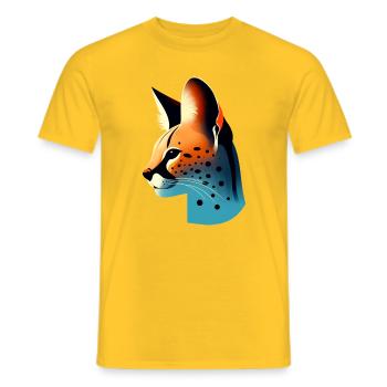 Serval - Männer T-Shirt - Gelb - Vorne - AI Model Male 178 dark (178cm)