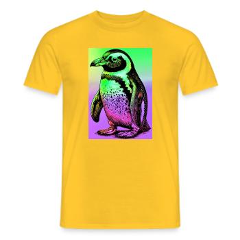 penguin - Men's T-Shirt - yellow - Front - AI Model Male 178 dark (178cm)