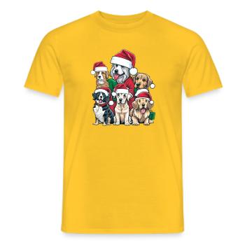 Santa Paws Crew - Men's T-Shirt - yellow - Front - AI Model Male 178 dark (178cm)