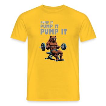 Powerbär im Fitness-Look - Männer T-Shirt - Gelb - Vorne - AI Model Male 178 dark (178cm)