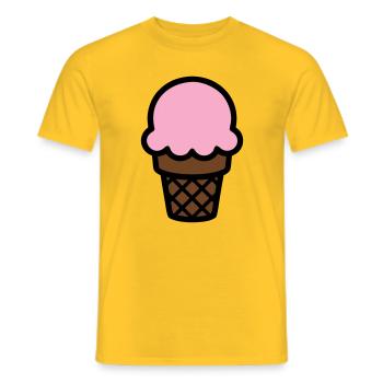 Eiscreme Waffel Icon - Männer T-Shirt - Gelb - Vorne - AI Model Male 178 dark (178cm)