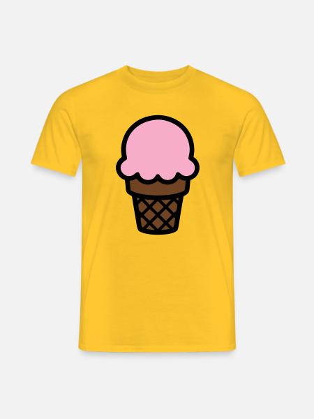Eiscreme Waffel Icon - Men's T-Shirt - yellow