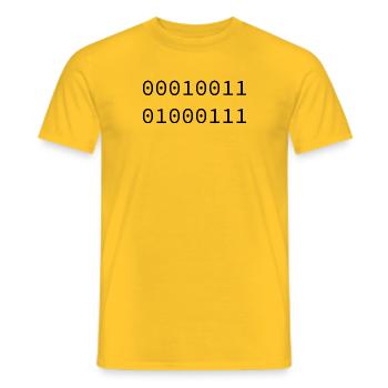 1971 Binaire - T-shirt homme - jaune - Devant - AI Model Male 178 dark (178cm)