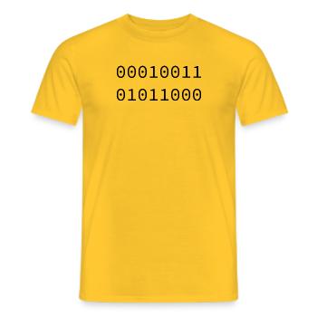 1988 Binaire - T-shirt homme - jaune - Devant - AI Model Male 178 dark (178cm)