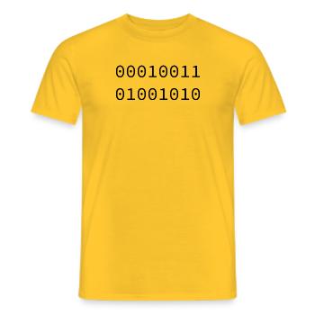 1974 Binaire - T-shirt homme - jaune - Devant - AI Model Male 178 dark (178cm)