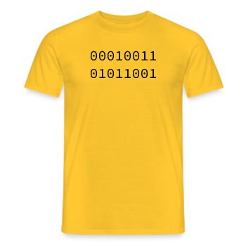 1989 Binaire - T-shirt homme - jaune - Devant - AI Model Male 178 dark (178cm)