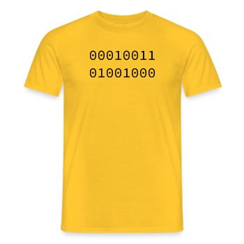 1972 Binaire - T-shirt homme - jaune - Devant - AI Model Male 178 dark (178cm)