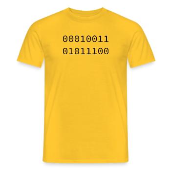 1992 Binaire - T-shirt homme - jaune - Devant - AI Model Male 178 dark (178cm)