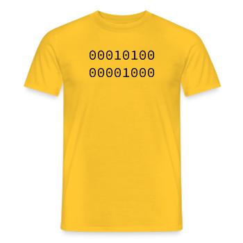 Binaire 2008 - T-shirt homme - jaune - Devant - AI Model Male 178 dark (178cm)