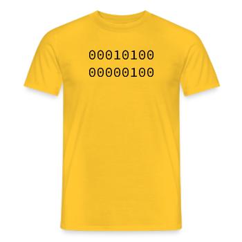 2004 Binaire - T-shirt homme - jaune - Devant - AI Model Male 178 dark (178cm)