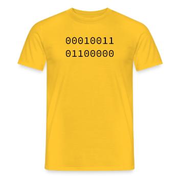 1996Binary - Men's T-Shirt - yellow - Front - AI Model Male 178 dark (178cm)