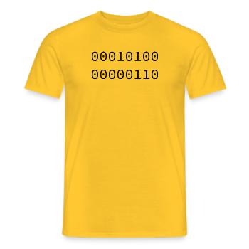 2006 Binaire - T-shirt homme - jaune - Devant - AI Model Male 178 dark (178cm)