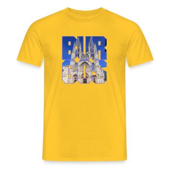 Burgos, city of Spain, façade of the cathedral - Men's T-Shirt - yellow - Front - AI Model Male 178 dark (178cm)