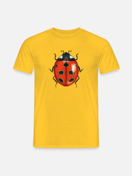 Marienkäfer mit Verzierung - Männer T-Shirt - Gelb
