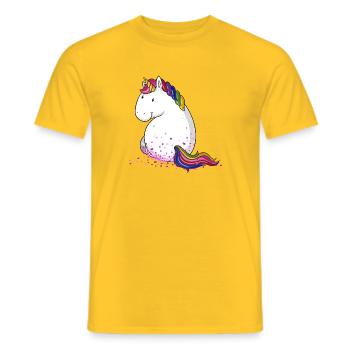 Confetti unicorn comic - Men's T-Shirt - yellow - Front - AI Model Male 178 dark (178cm)