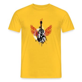 Gitarre Flügel Schwingen Graffiti Rockmusik tanzen - Männer T-Shirt - Gelb - Vorne - AI Model Male 178 dark (178cm)